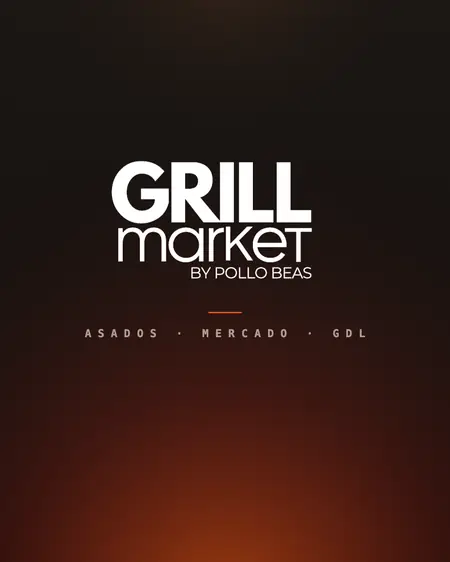 Identidad visual de Grill Deli Market aplicada en mockup de marca